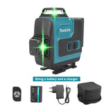 Makita 16-Line 360° Green Laser Level, Horizontal & Vertical Cross Line, High Precision Wall Mount Portable Measuring Tool