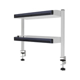 2-Tier Clip-on Desk Shelf Adjustable Storage Tray Space-saving Table Holder for Offices, Bedrooms, Living Rooms Black/White