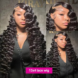250% 30 40Inch Human Hair 13x6 HD Lace Frontal Wig Brazilian Loose Deep