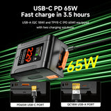BP-229 V Mount Battery V Lock BP Portable Bateria with PD 65W Fast Charge Cable for Sony Camcorder Camera Video Light Blackmagic