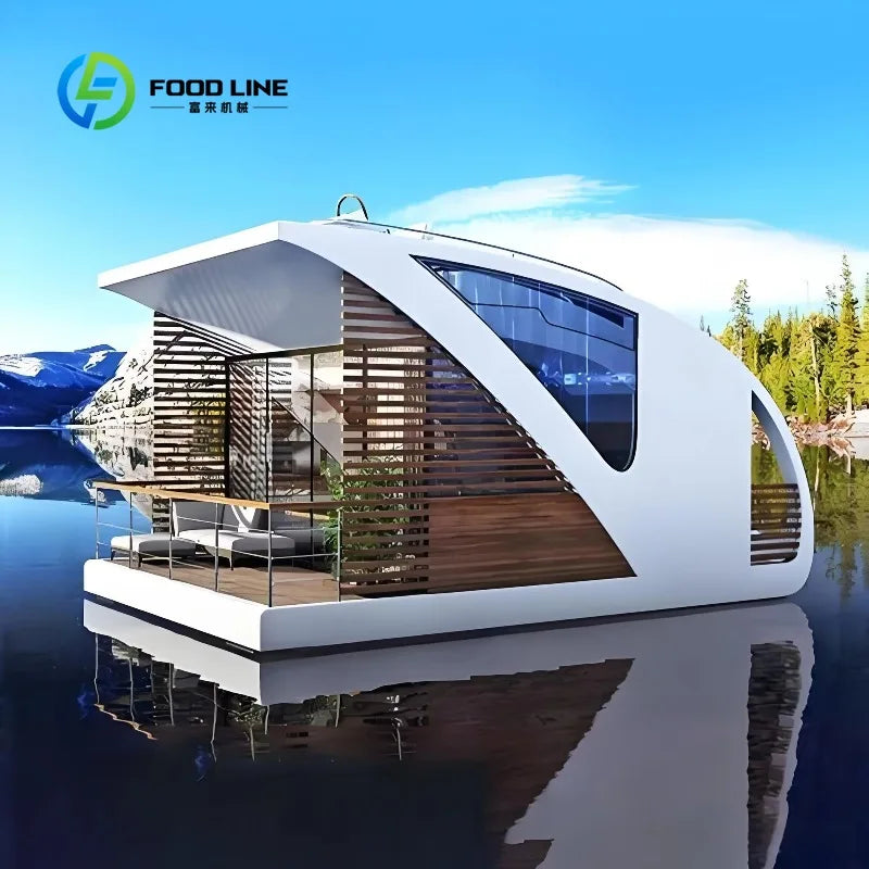 Customized Luxury Floating Home Pontoon Boat Prefab Water Mobile Hotel Offshore House Boat for Leisure and Vacation