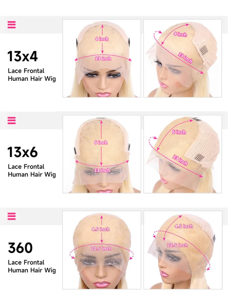38 Inches 220 Density 360 Lace Frontal Wigs Straight Lace Frontal Wig