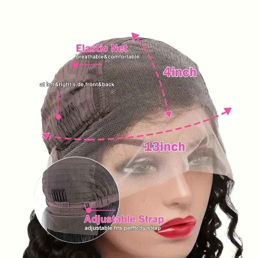 200% 40 Inch 13x4 Deep Wave Lace Front Wig Brazilian Virgin Human Hair