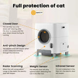 86L Electric Entrance Door Automatic Cat Litter Box for Multiple Cats with Video Monitor/Anti-Pinch/Odor-Removal/5G/APP Control