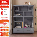 Cat Villa Solid Wood Panoramic Cat Cage Large Free Space  House Home Indoor Luxury