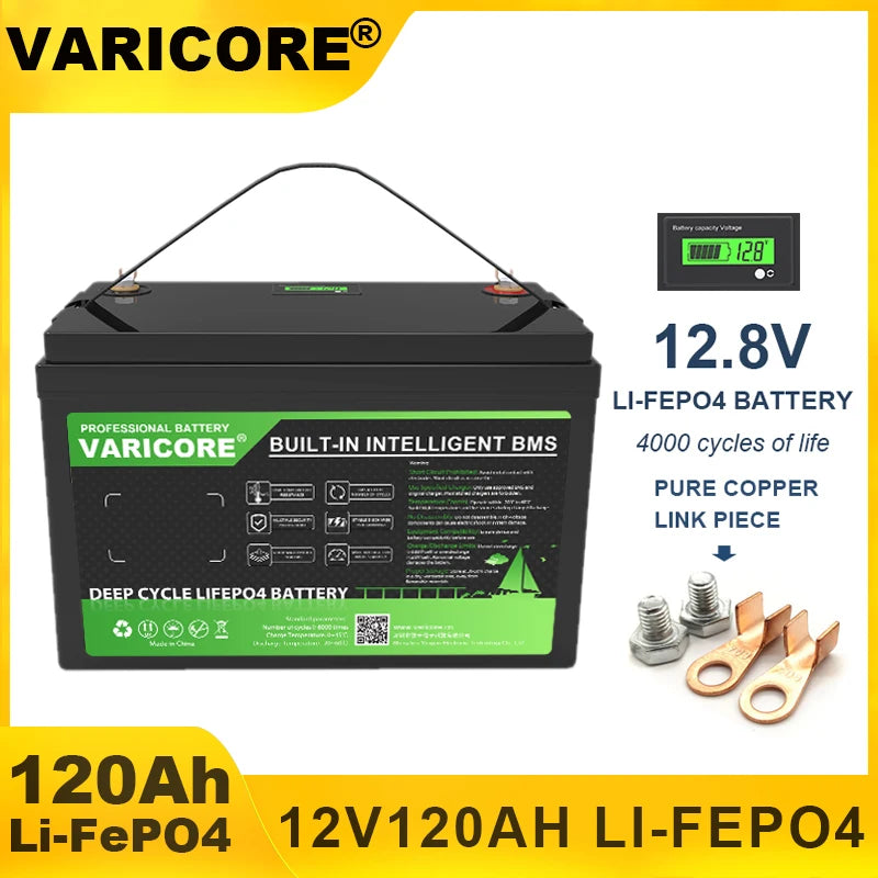 VariCore 12V/12.8v 340Ah 360Ah 180Ah 120Ah 100Ah 4s LiFePO4 Battery Lithium Iron Phosphate Batteries for RV Golf Cart Tax Free