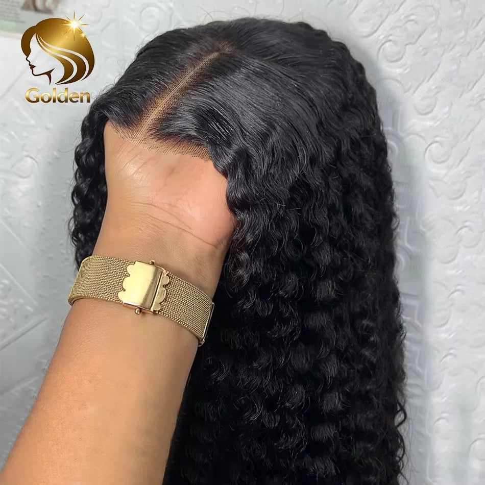 Golden Curly 250% 34 Inch HD 6x6 5x5 Glueless Ready To Wear Human Hair Wigs Transparent Loose Deep Wave Brazilian Remy Hair Wig