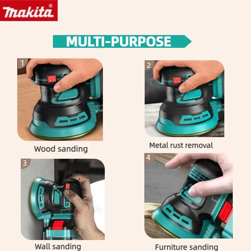 Makita Cordless Sander Lithium Sandpaper Machine Handheld Sanding Flat Polishing Machine For Makita 18V Battery
