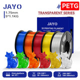 JAYO 3D PETG/PLA/PLA PLUS Filament 1.75mm PLA Filament 5 Rolls For Bambu FDM 3D Printer Neatly Wound 3D Printing Material for 3d