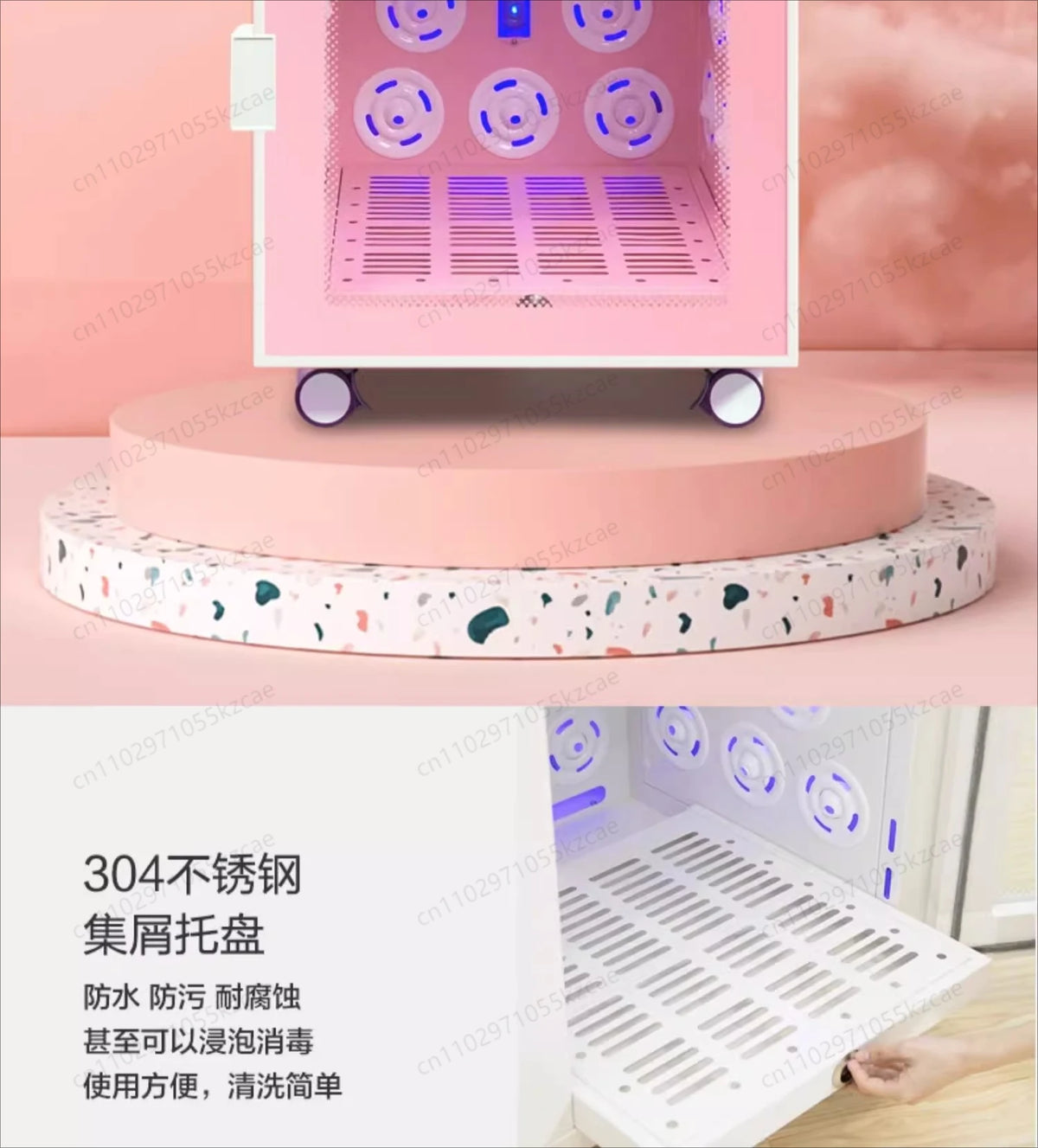 Pet Drying Box with Temperature Control, Automatic Dog Cat Grooming Blower, Foldable Home Dryer
