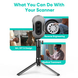 3DMakerpro Mole Premium Handheld 3D Scanner for 3D Printer 0.05mm Accuracy & 0.1mm Resolution 10FPS Scanning Black Objects