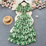 Ladies Party Vestidos 2026 Spring Autumn Retro Bubble Sleeves Lady Birthday Cake Dress High-end Korean Version Women's Dress