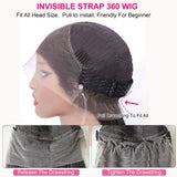 Curly 360 Full Lace Glueless Wig Human Hair Invisible Drawstring 13x6 Hd