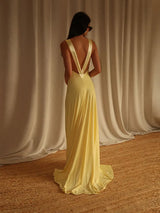 Fashion V-neck Backless Slim Fit Long Dress Minimalist Style Ankle-length Delicate Dresses 2026 Lady New Holiday Club Party Gown