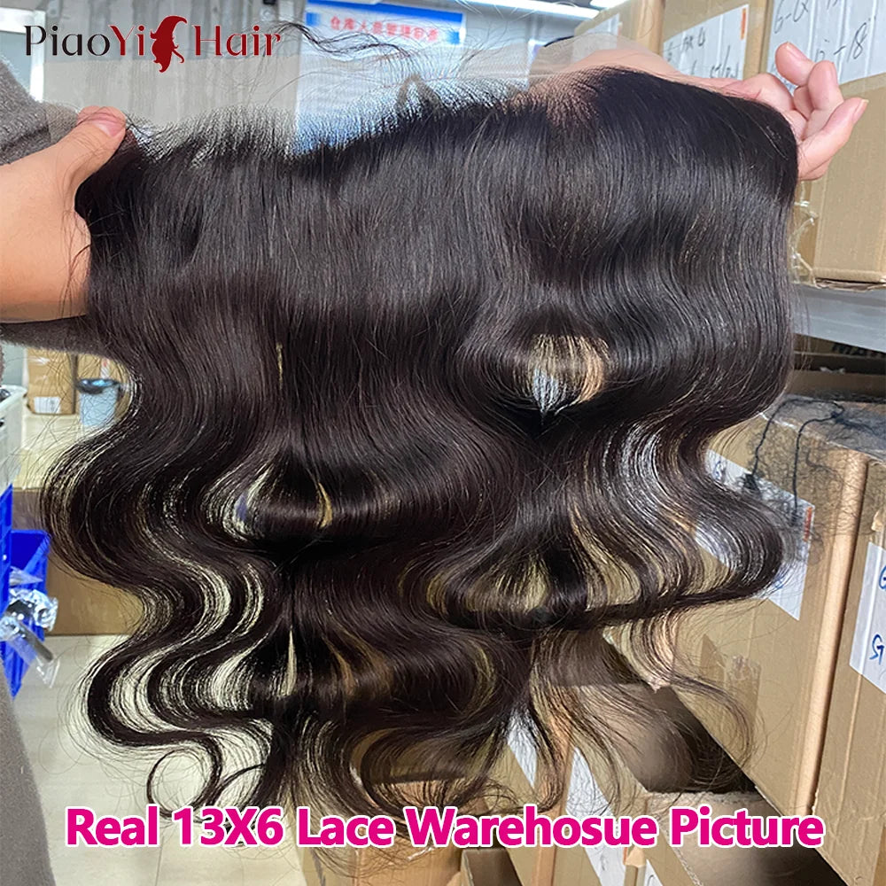 13X6 HD Lace Frontal With Body Wave Human Hair Bundles Human Hair With Closure 100% Raw Human Hair Bundles With 13X4 Frontal Closure Human Hair Extensions Top Quality 3-5 Working Days To US