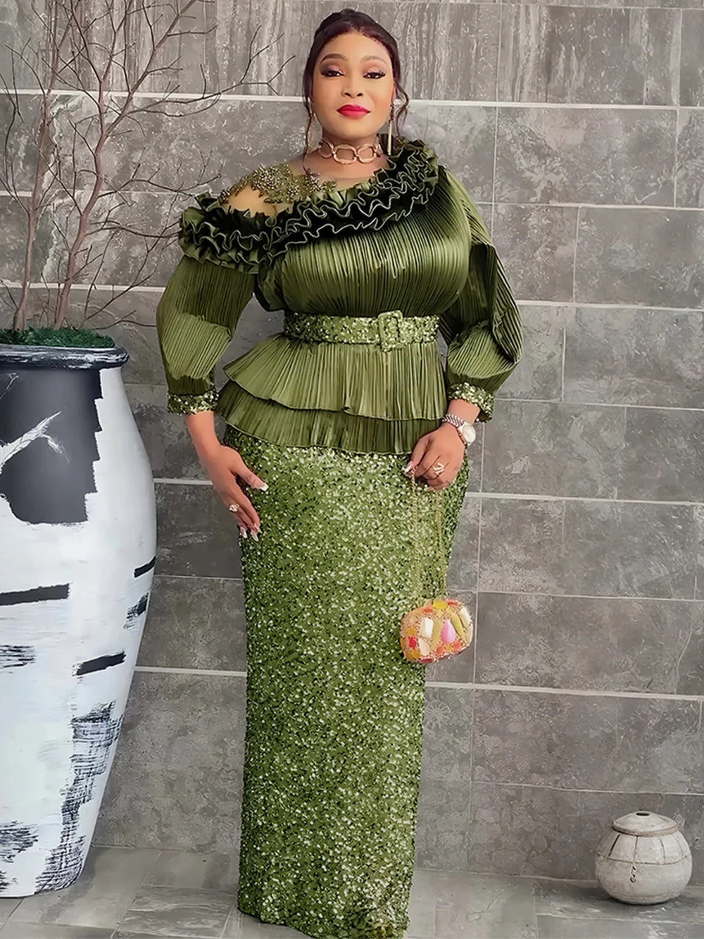 2026 Summer Party Evening Dresses Elegant Ladies Luxury Sequins Maxi Robe Puff Sleeve Dress Africa Clothes Wedding Prom Gowns