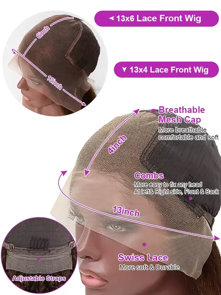 250% 13x4 HD Transparent 99J Burgundy Loose Wave Lace Front Wigs Deep