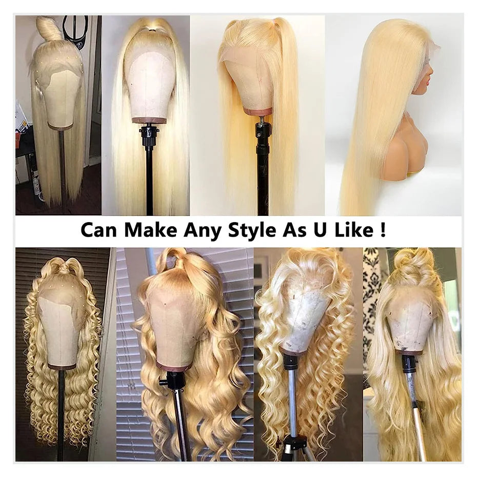 360 Lace Frontal Wig #613 Colored Straight Hd Lace Frontal Wig 13x6 13x4 Pre Plucked Blonde Lace Front Human Hair Wigs For Women