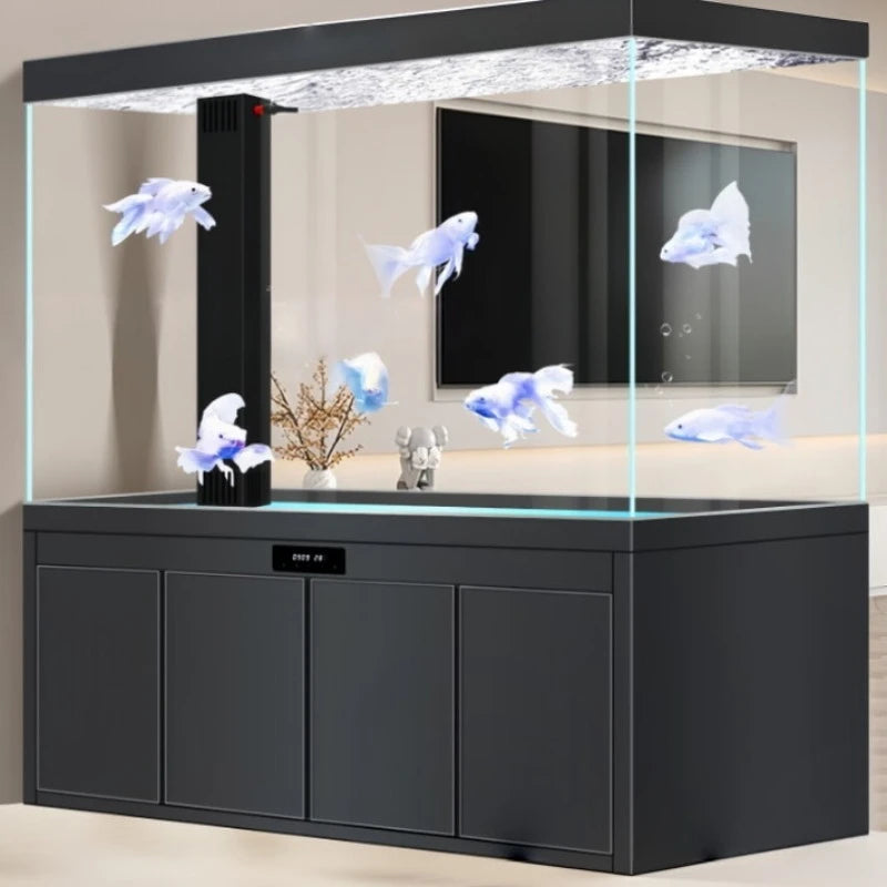 All-in-One AquariumLuxury 200L Transparent Acrylic Intelligent Supermarket Digital White Glass Fish Tank Commercial Custom Aquar
