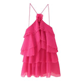 CM.YAYA Women Sleeveless Cascading Ruffles Smock Big Swing Dress 2025 Birthday Vacation Street Summer Party Dresses Vestidos