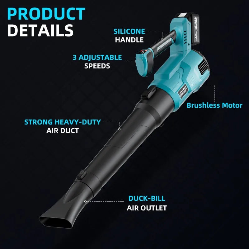 Makita Cordless Electric Air Blower Handheld Efficient Leaf Snow Dust Blowing Cleaning Power For DEWALT/Milwaukee 18V Battery