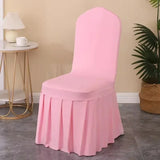 50/100pcs White Spandex Chair Cover Pleated Skirt Seat Protector Covers Hotel Banquet Party Events Wedding Decoration