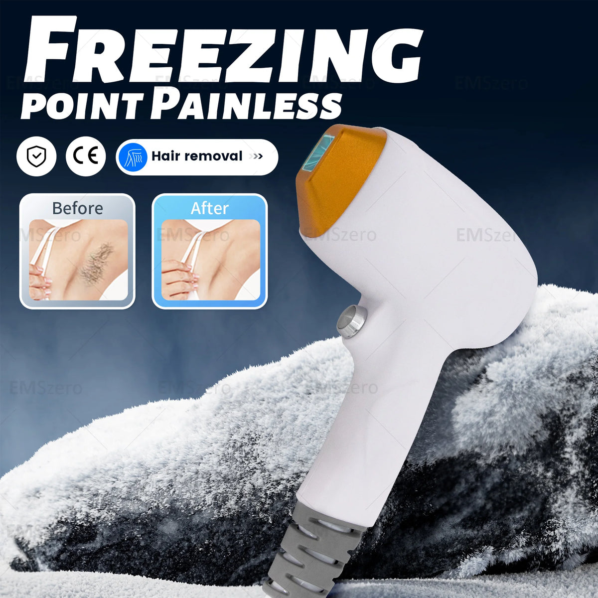 Professional 3-Wave Portable 4500W Soprano Diode Ice Titanium Laser Hair Removal Device 808NM / 755NM / 1064NM for Body