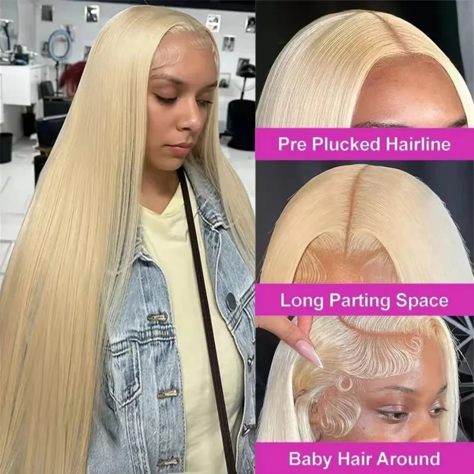 Blonde 613 Hd Lace Frontal Wig 13x6 13x4 Transparent Lace Front Wig Bone Straight Human Hair Wigs For Women 30Inch Brazilian Wig