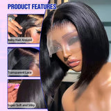 Vietnamese Bone Straight Braided Virgin Frontal Wig PrePlucked Human Hair Glueless Short Bob Wigs 13x6 Hd Lace Front Wigs