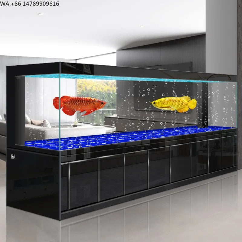All-in-One Aquarium2026 Integrated Office & Living Room  Large 2m Floor Fish Tank With Bottom Filter For Golden Dragon