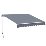 10' X 8' Retractable Awning, Patio Awnings, Sunshade Shelter W/Manual Crank Handle, Customized