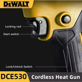 DEWALT DCE530 300W  Cordless Heat Gun High Power Thermal Blower for Welding And Heat Shrink Wrapping Compatible Tool