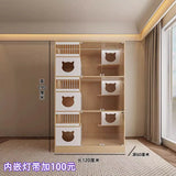 Cat villa solid wood pet store display cabinet house luxury foster breeding cat delivery room cattery custom