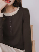 XIAOGULI Lyocell Long Sleeve T-shirt Women Basic Layering Top 2026 Autumn New Fake Two Piece Slim Fit Layerable Outer Top