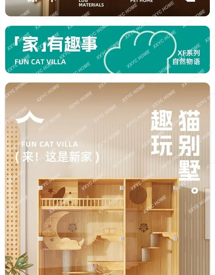 Cat Chamfer Home Cattery Luxury Cat Nest Large Space Cat Cage