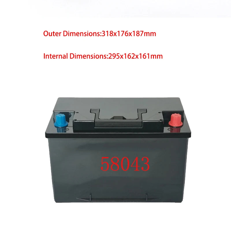12V 24V Car Starter Battery Storage Boxes Waterproof Plastic Case 3S Li-ion 4S Lifepo4 Battery Case Copper Poles High Current