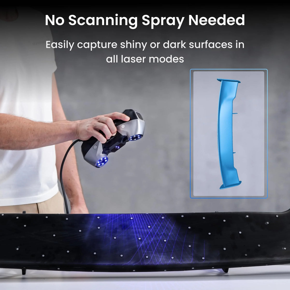 Revopoint MetroY Pro 3D Scanner for 3D Printing, Metro Y Pro Full-Color Scanner , 34+15+1 Industrial Blue Laser Handheld Scanner