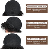 10 Inch Afro Kinky Curly Bob Wig With Bangs Curly Pixie Cut Glueless Wigs Machine Made Brazilian Human Hair Wigs For Black Women