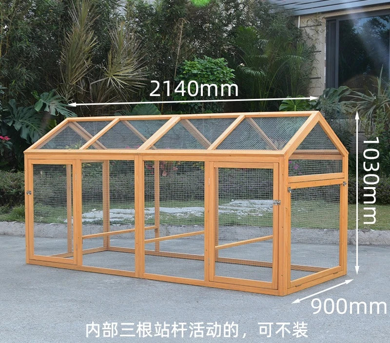 Large Wooden Pet House  Outdoor Chicken Coop for Rabbits Ducks Geese Pigeons, Weatherproof & Easy Clean