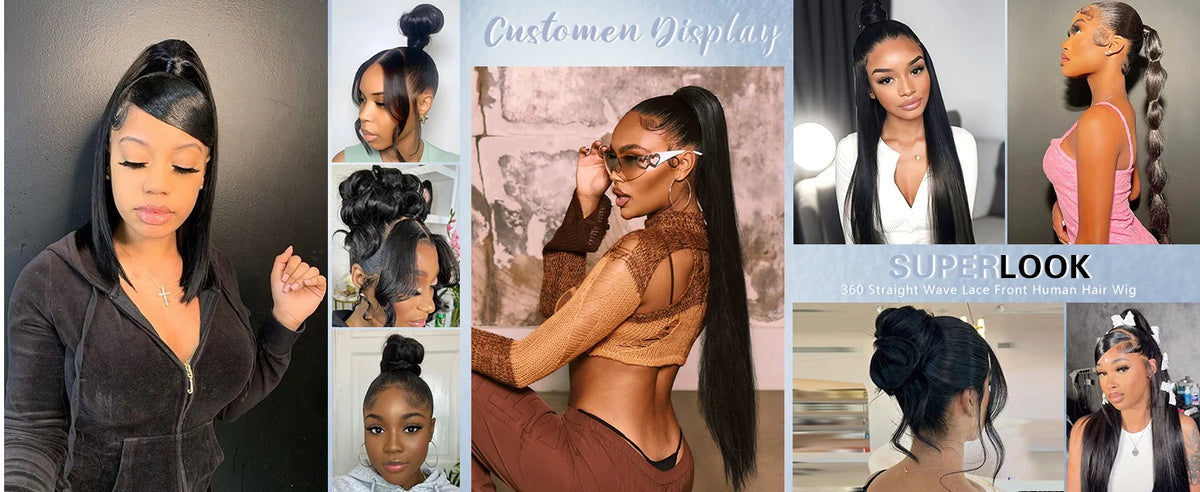 220% Hd Transparent 360 Full Lace Front Wig 40 Inch Pre Plucked Brazilian 13x6 Hd Lace Frontal Wig Bone Straight Human Hair Wigs