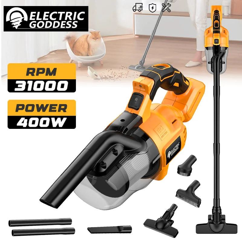 Cordless Vacuum Cleaner Rechargeable Handheld Dust Blower Floor Car Pet Hair Multifunction Cleaning For Dewalt 20V Battery Pin