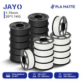 JAYO 20 Rolls 3D PLA Matte/High Speed PLA matte Printer Filament 1.75mm Neatly Wound PLA with Matte Finish Print for 3D Printer