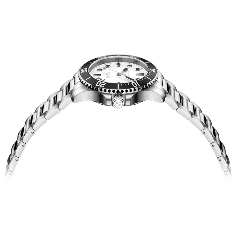 Seagull 6203 2025 New Men's Panda Dial Diver Watch 200M Waterproof Chronograph Stainless Steel Band Sports Casual Wristwatch