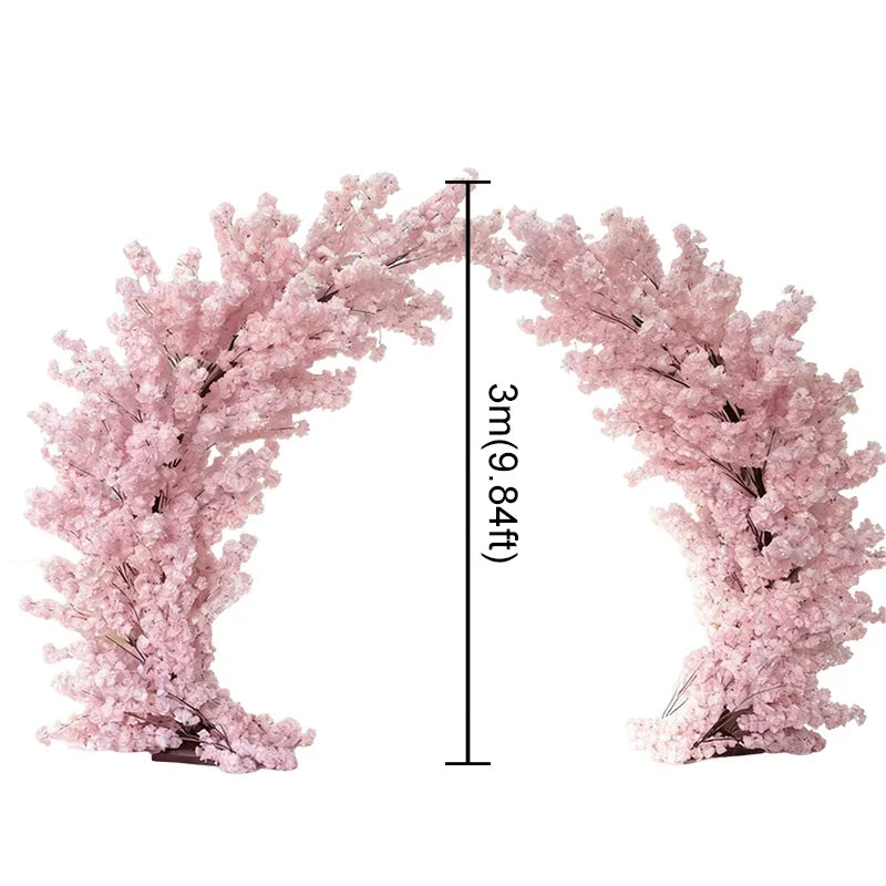 Artificial 10FT/6FT ox horn shape Arch Blossom Tree Flower Stand Indoor For Party Wedding Decor cherry blossom Large Plants Tree
