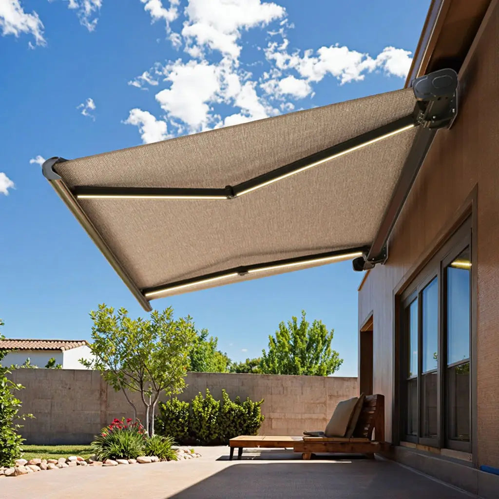Customized Retractable Waterproof Awning Aluminum Sunshade Canopy Fully Enclosed Electrically Foldable Arm Sunshade Awning