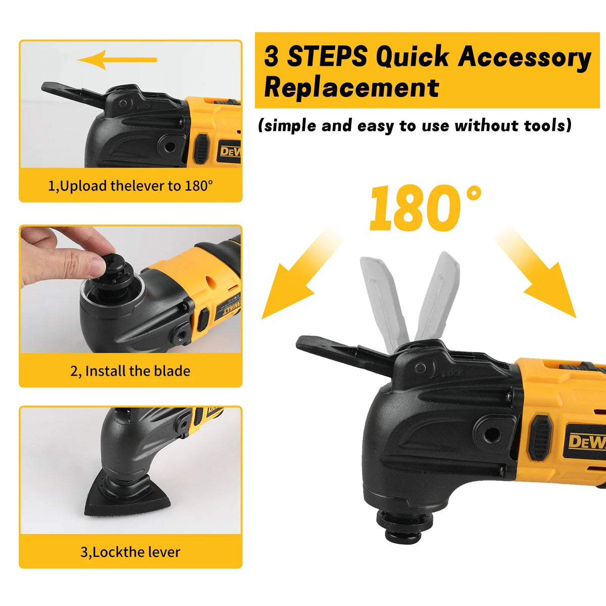 DEWALT  Brushless Quick Release Oscillating Tool Multifunctional Electric Cutting Tool Renovator For Dewalt 20V Battery Powered