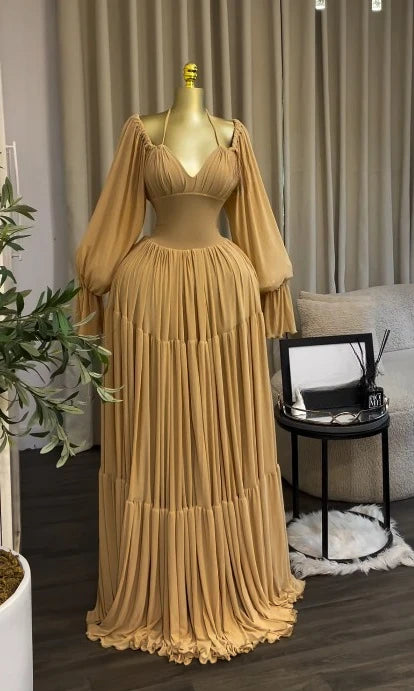 CM.YAYA 2026 Fall Winter Women Long Sleeve Slash Neck Long Maxi Dress Slim Evening Birthday Trendy Sexy Vacation Party Dresses