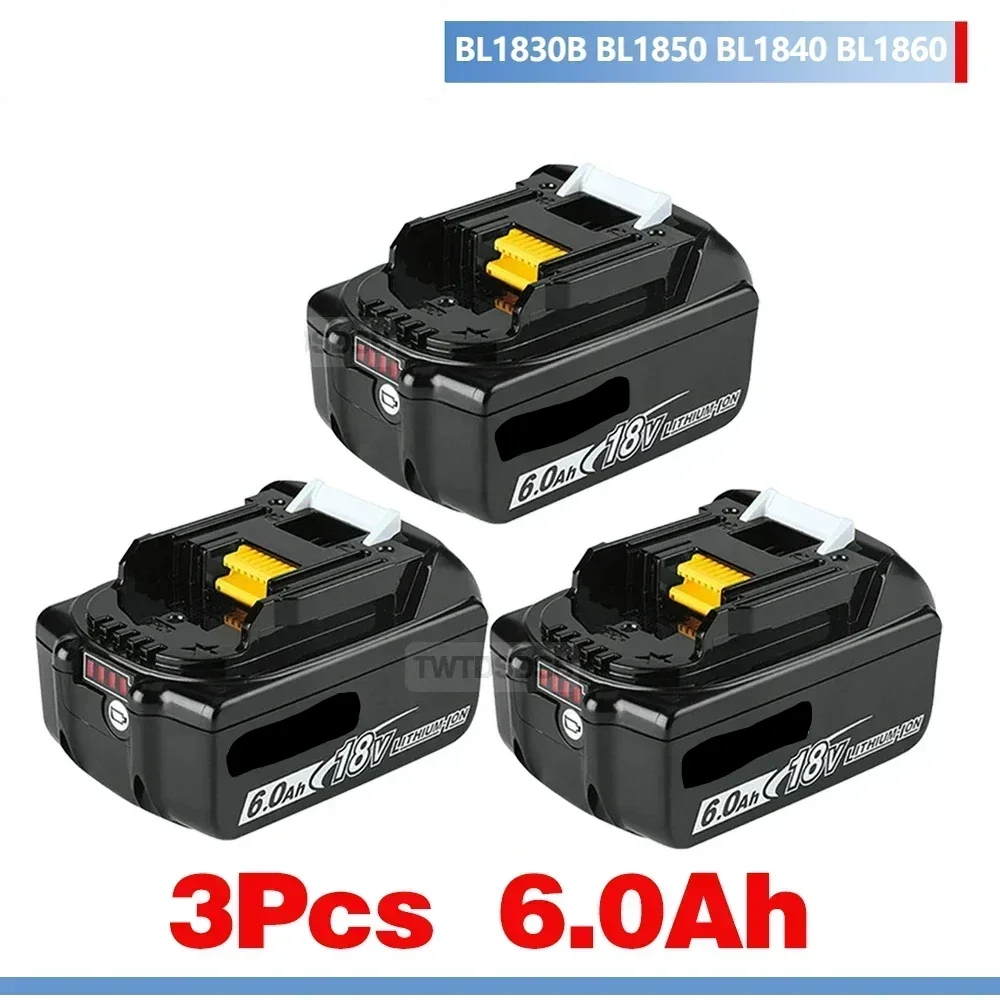 2025 for Makita BL1860 BL1850B BL1850 BL1840 BL1830 Screwdriver Battery & Charger 18v Replacement Power Tool Batteries.
