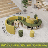 Creative S-shaped library bookcase integrated curved sofa picture book library school storage multi-functional rest area