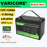 New 12.8V 120AH LiFePO4 Battery 12V Lithium Iron Phosphate for Off Grid Solar Energy, Golf Cart, Camping - Lighter Batteries